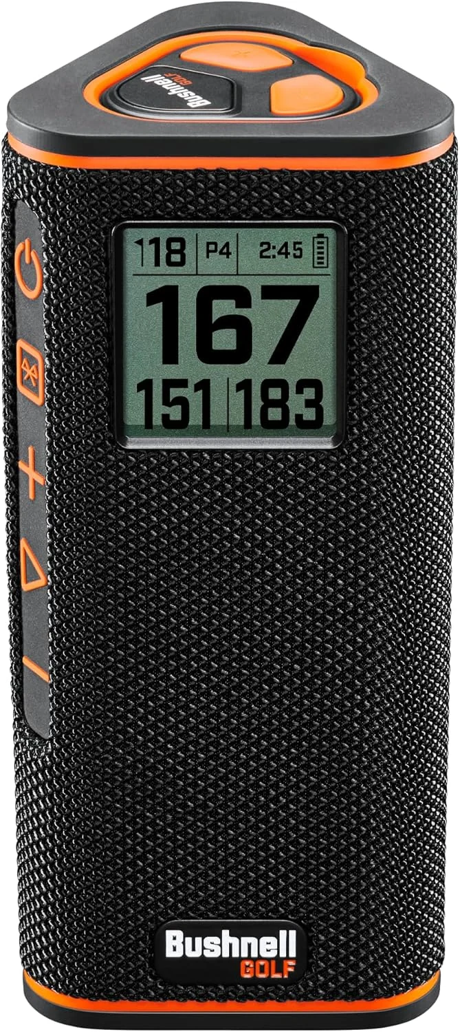Bushnell Golf Wingman View Golf Speaker with GPS Audible & Visual Distances, Hazard Detection, Remote Control, Magnetic Cart Mount