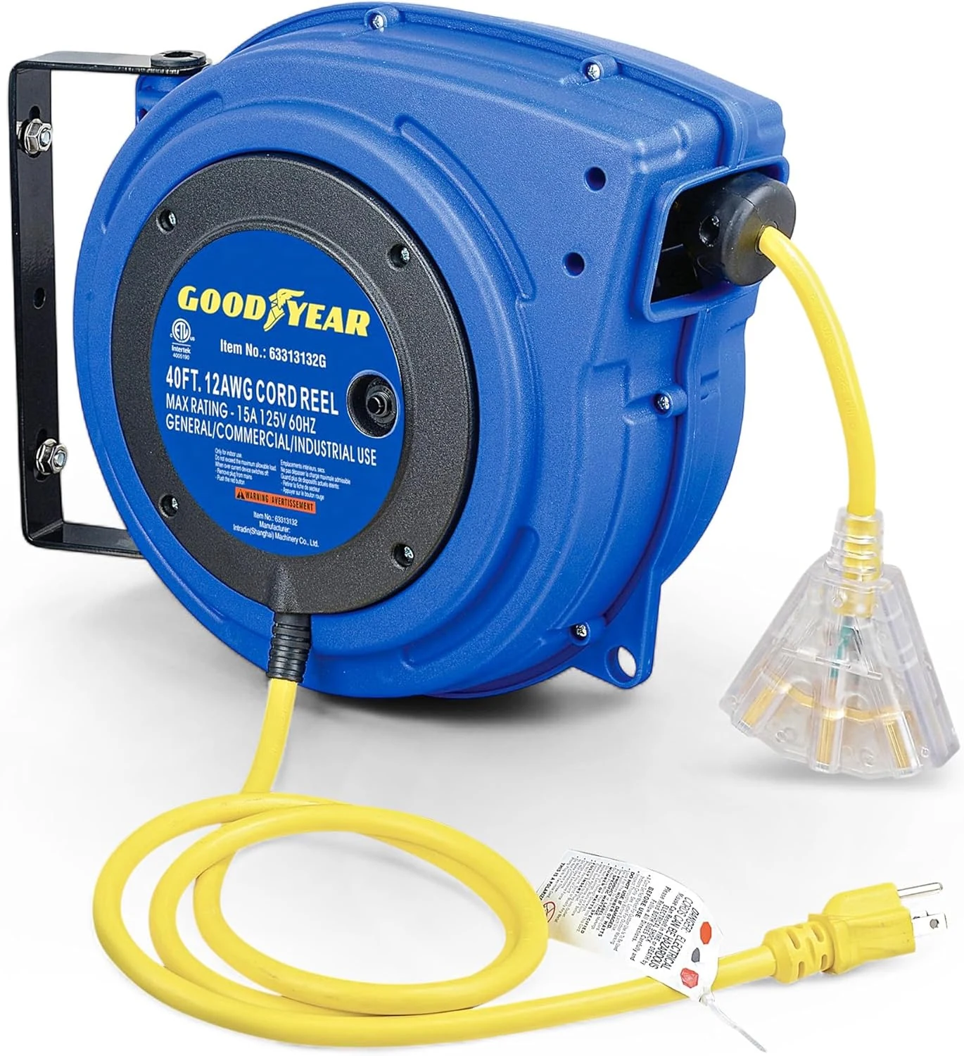 Goodyear Extension Cord Reels (12AWG x 40 FT (SJTOW Cable) w/LED Light-Up Tap)