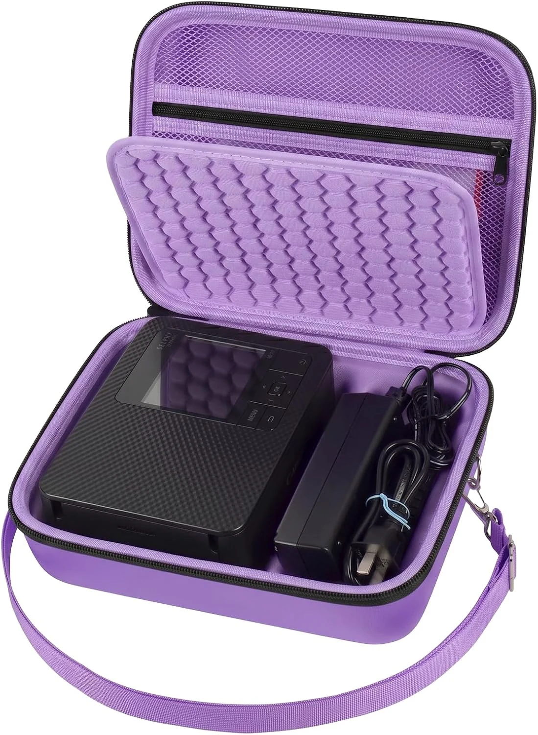 ALKOO Case compatible with Canon SELPHY CP1300/ CP1200/ CP1500 Wireless Compact Photo Printer and Color Ink/Paper Set - Organizer Storage Bag Only (Purple)