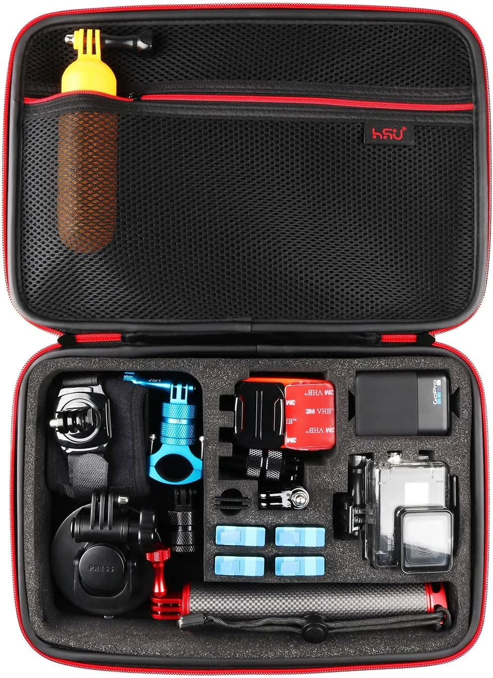HSU Carrying Case for GoPro Hero 13, 12, 11, 10, 9, 8, 7, 6, 5 Black (Large)