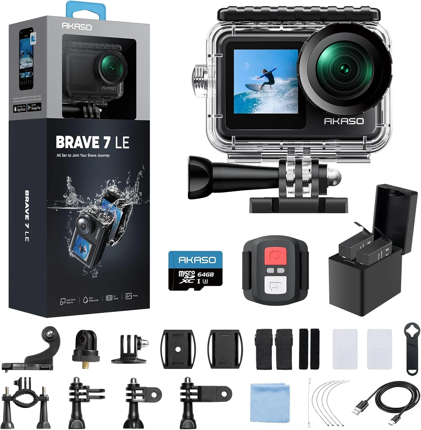 AKASO Brave 7 LE 4K30fps Action Camera with 64GB MicroSDXC review