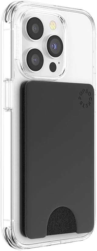 PopSockets Adhesive Phone Wallet, Phone Card Holder without Grip - Black