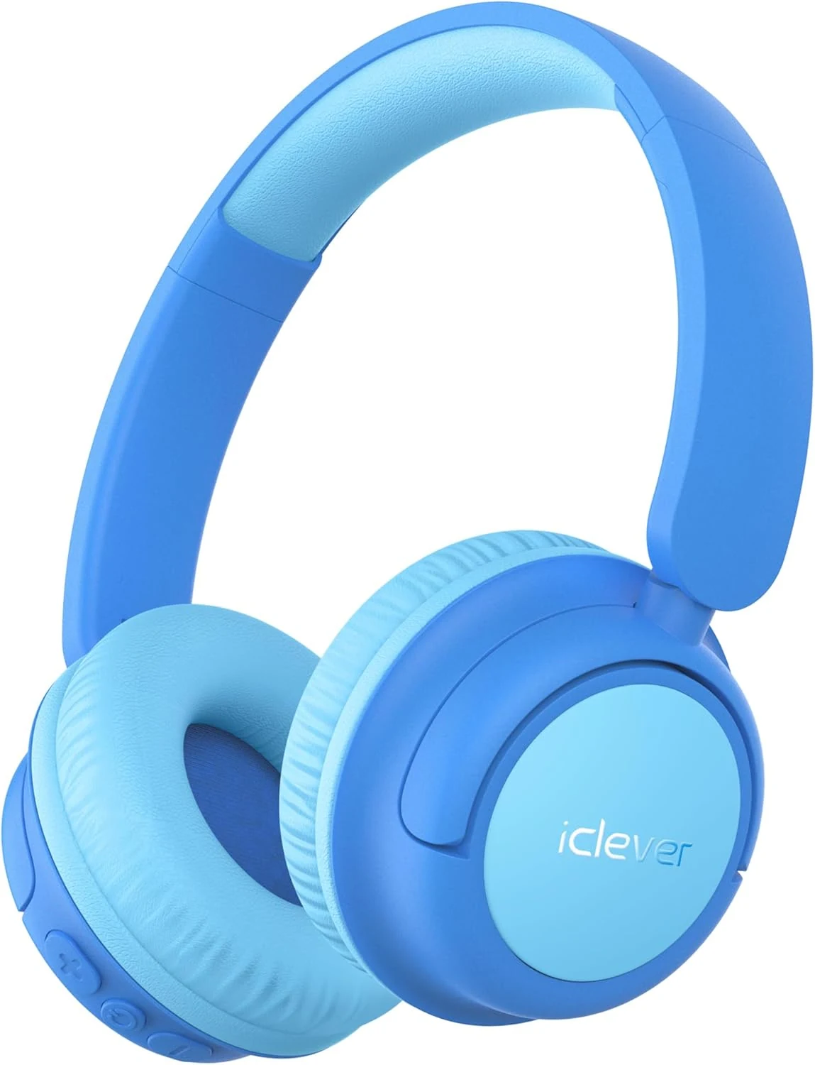 iClever BTH22 Kids Bluetooth Headphones, 60H Play Time, USB C Fast Charging, Bluetooth 5.4, AUX Cord, Safe Volume 74/85 dBA (Blue)