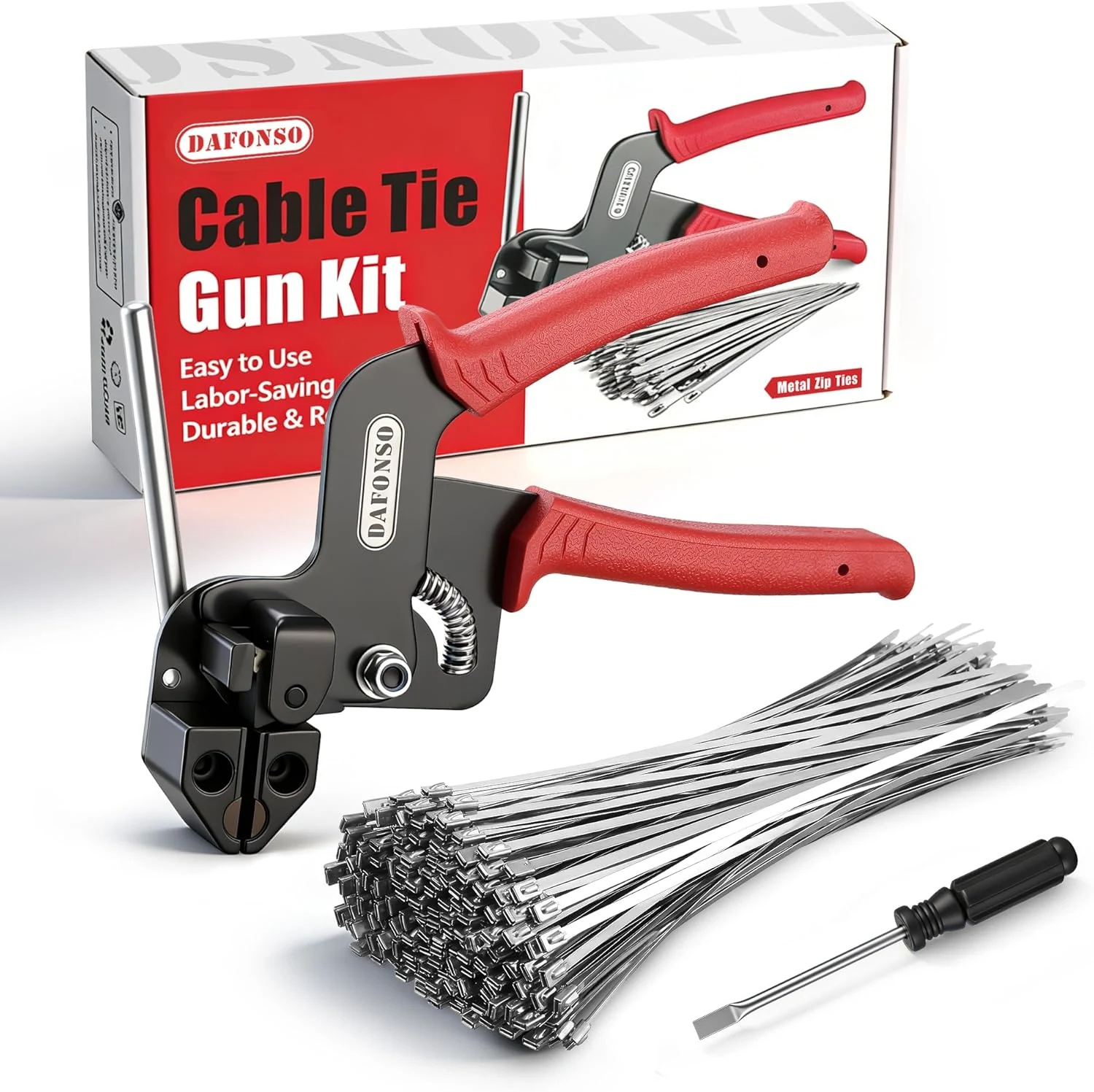112PCS Heavy Duty 304 Stainless Steel Cable Tie Gun Kit
