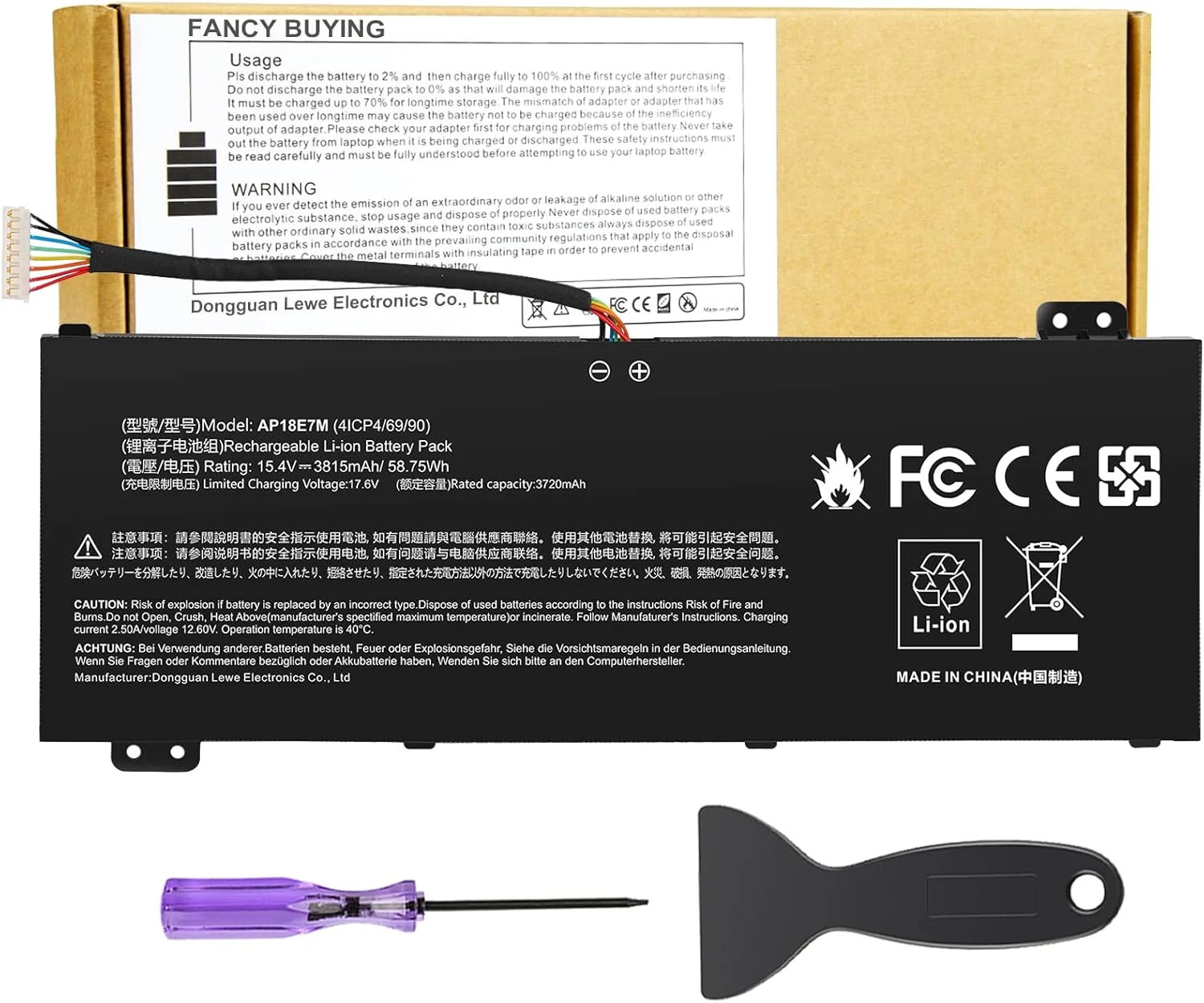 AP18E7M Battery for Acer Nitro 5 AN515-44 AN515-54 AN517-51 Nitro 7 AN715-51 Aspire 7 A715-74G Predator Helios 300 PH315-52 PH317-53 Triton 300 PT315-51