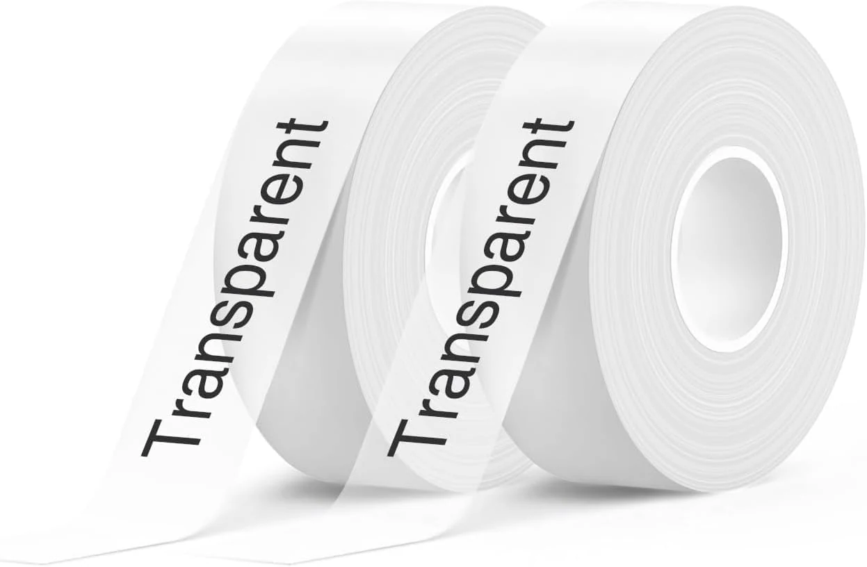 SUPVAN E10 & E11 Label Maker Tape, Transparent 2 Rolls