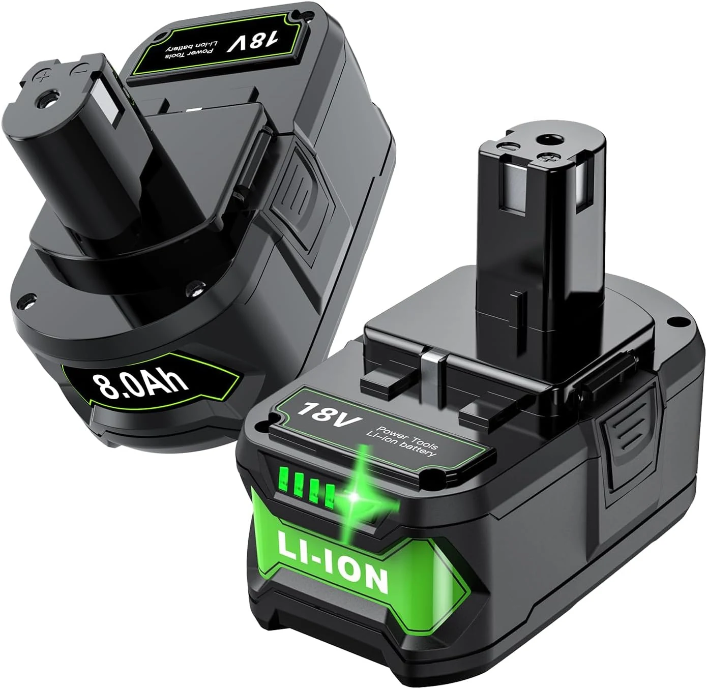 8.0Ah Replacement for Ryobi 18V Battery Compatible with Ryobi 18