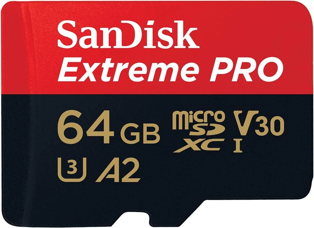 SanDisk 64GB Extreme PRO microSDXC Card + SD Adapter + RescuePro Deluxe, up to 200 MB/s, with A2 App Performance