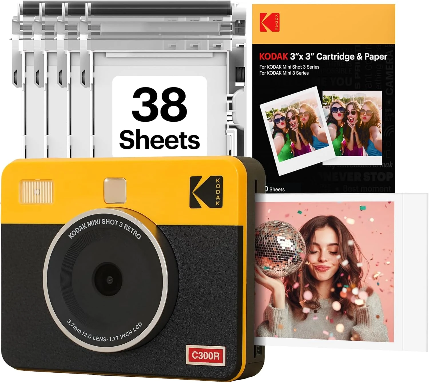 KODAK Mini Shot 3 Retro 3x3” Instant Digital Camera & Photo Printer