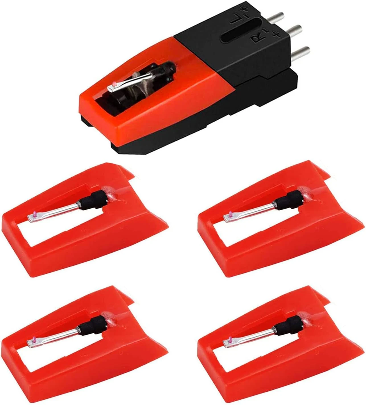 banpa Record Player Needle, 1 PC Record Player Cartridge with 4 PCS Diamond Stylus Replacement