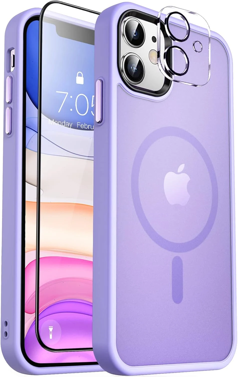 MOCCA Strong Magnetic for iPhone 11 Phone Case (MagSafe) with Glass Screen Protector + Camera Lens Protector