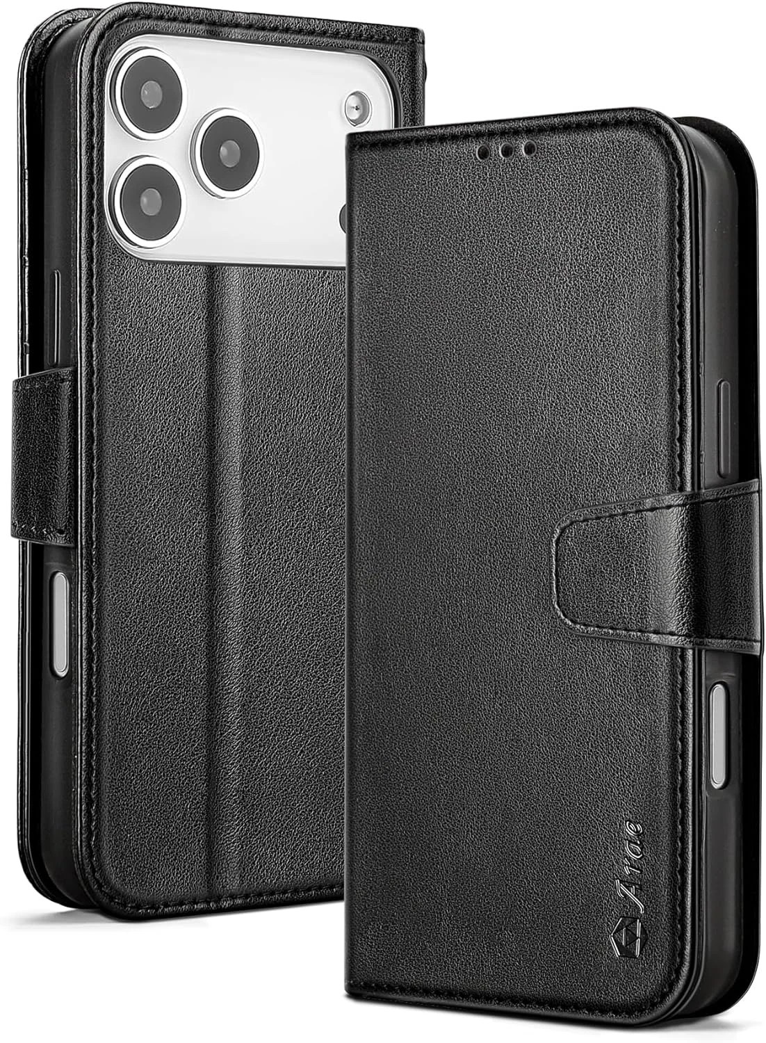 Arae Compatible with iPhone 17 Pro Max Case Wallet with Card Holder, Wristlet Strap Wallet Flip Cover (Black)