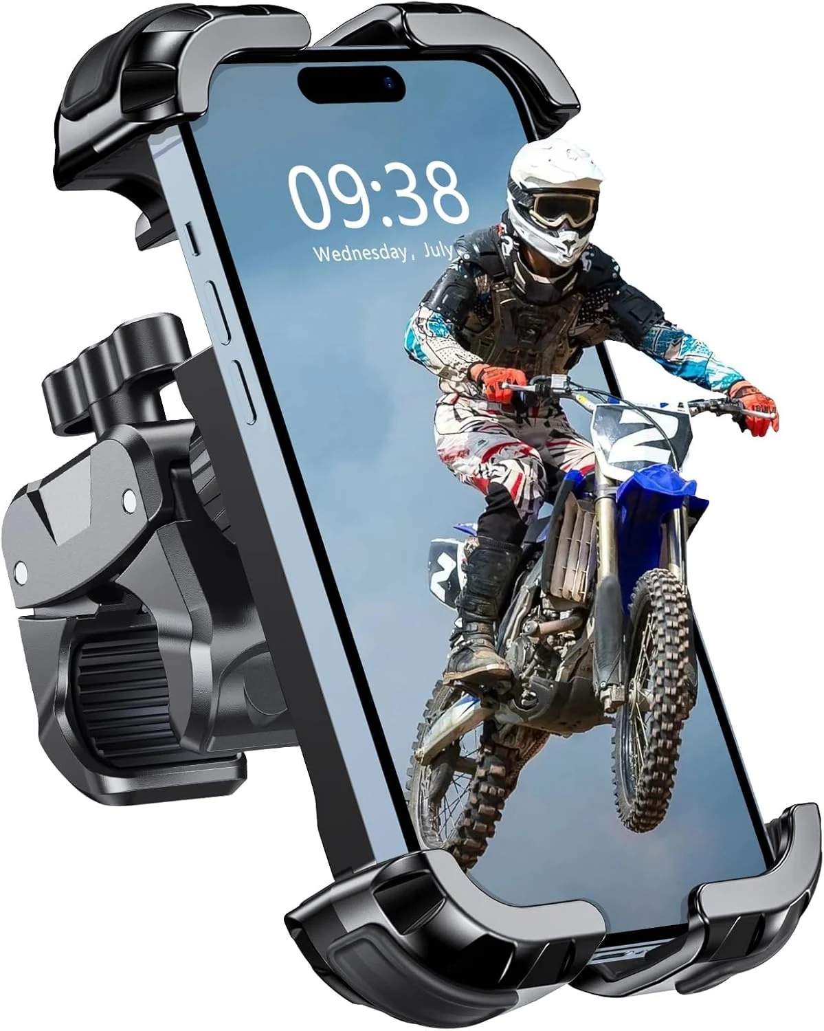 Zewdov 2026 Motorcycle Phone Mount Holder with Quick Install Clamp, Strong Grip & Anti-Drop Bike Phone Holder