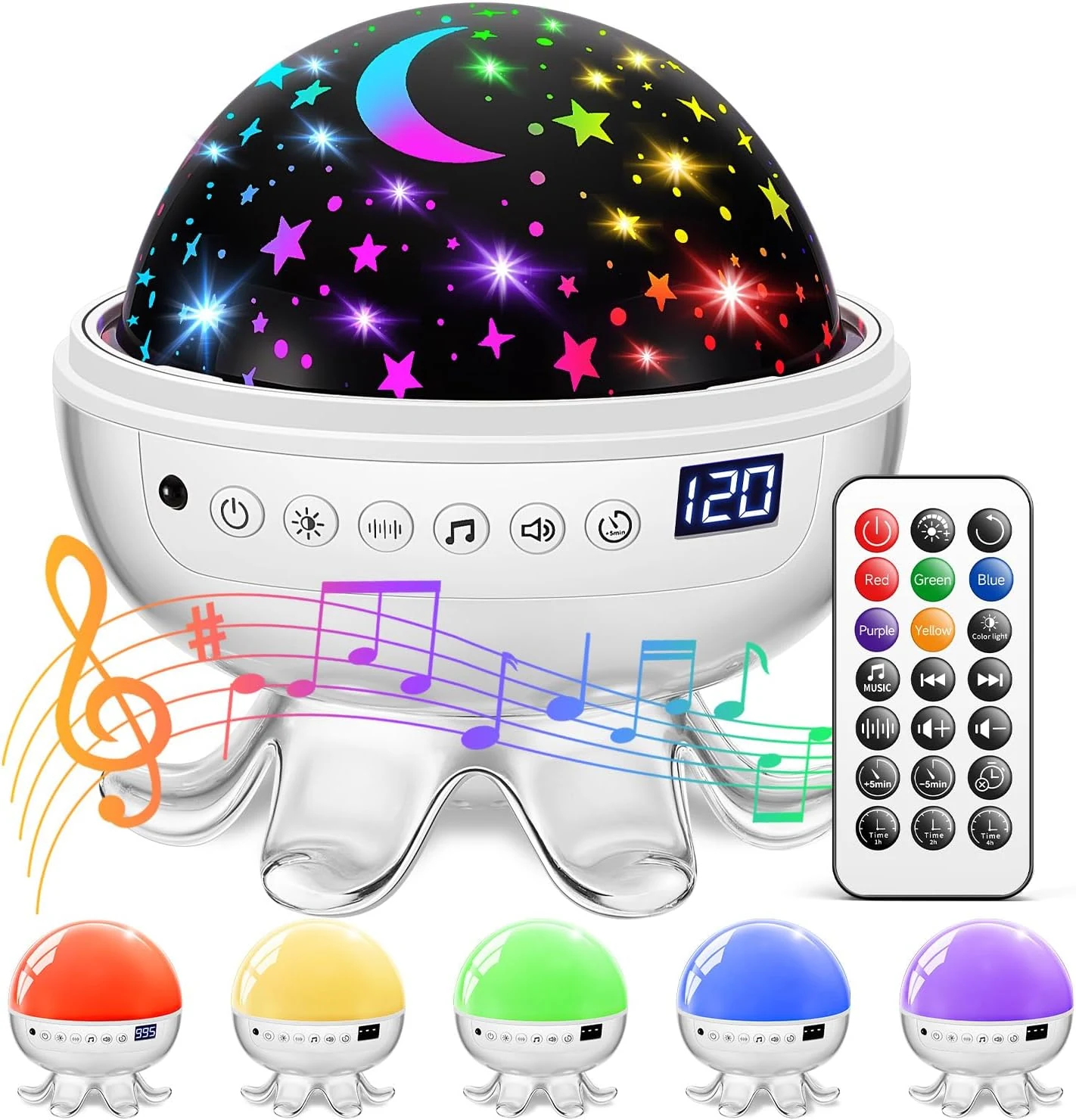 COOLNIGHT Baby Sound Machine Baby Night Light Projector with Star (WH-E28)