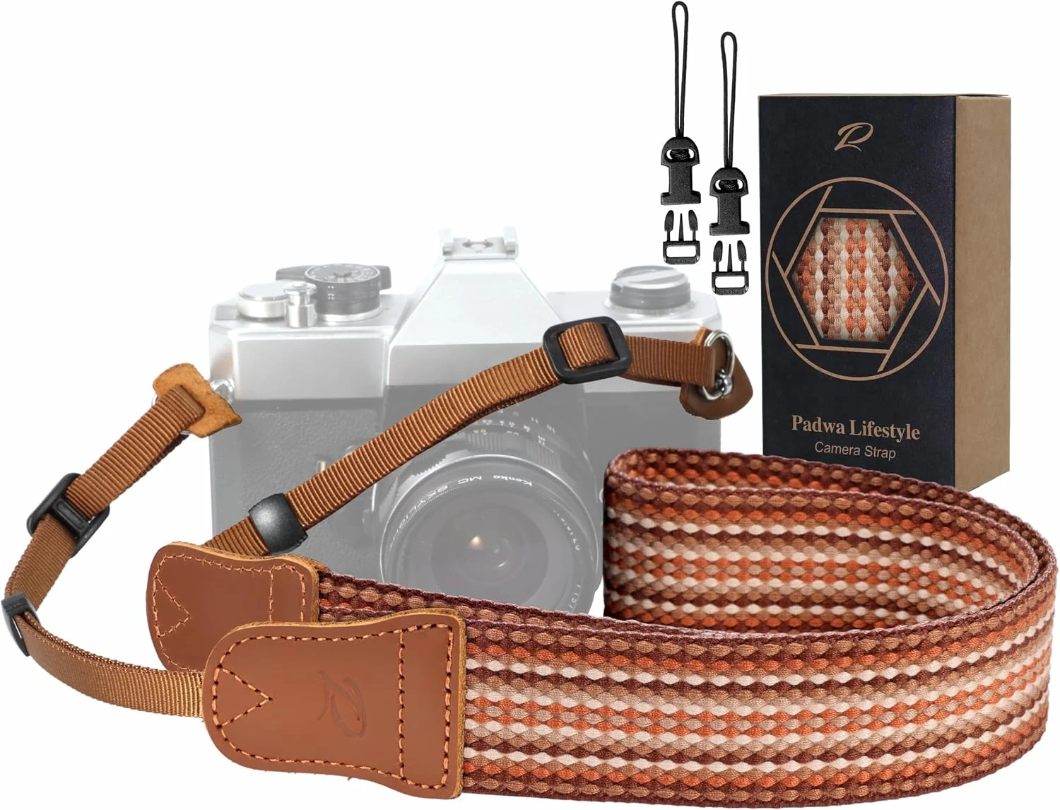 Padwa Lifestyle Striped Brown Camera Strap