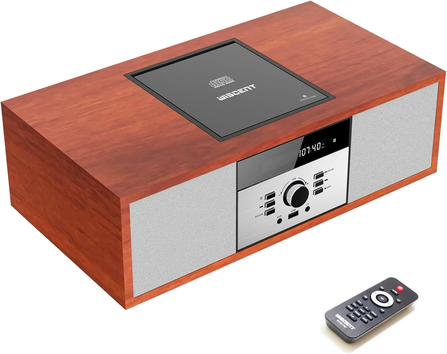 Nostalgic Bluetooth Stereo System for Home, WISCENT Vintage Micro HiFi Systems CD Player